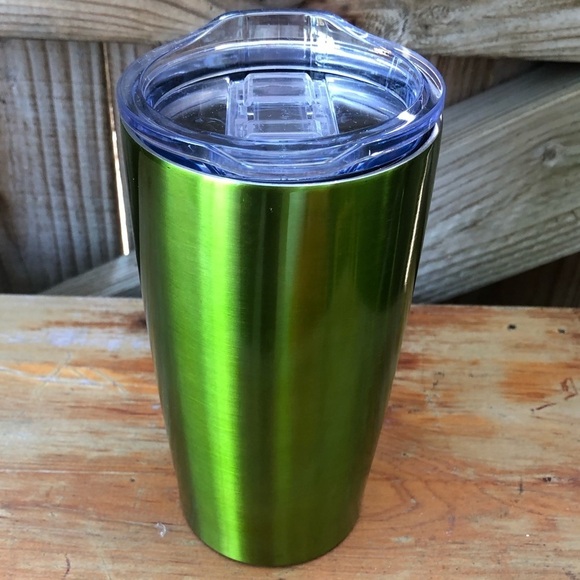 Alpha Gamma Delta Sorority Green Stainless 20oz Travel Tumbler with Sliding Lid - Picture 4 of 9